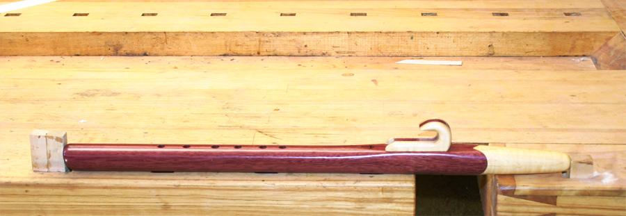 A Native American Style Flute On The Work Bench