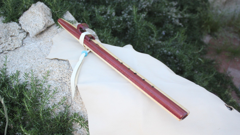 Purpleheart & African Mohagany Sundance Native American Style Flute (F#- 440Hz)