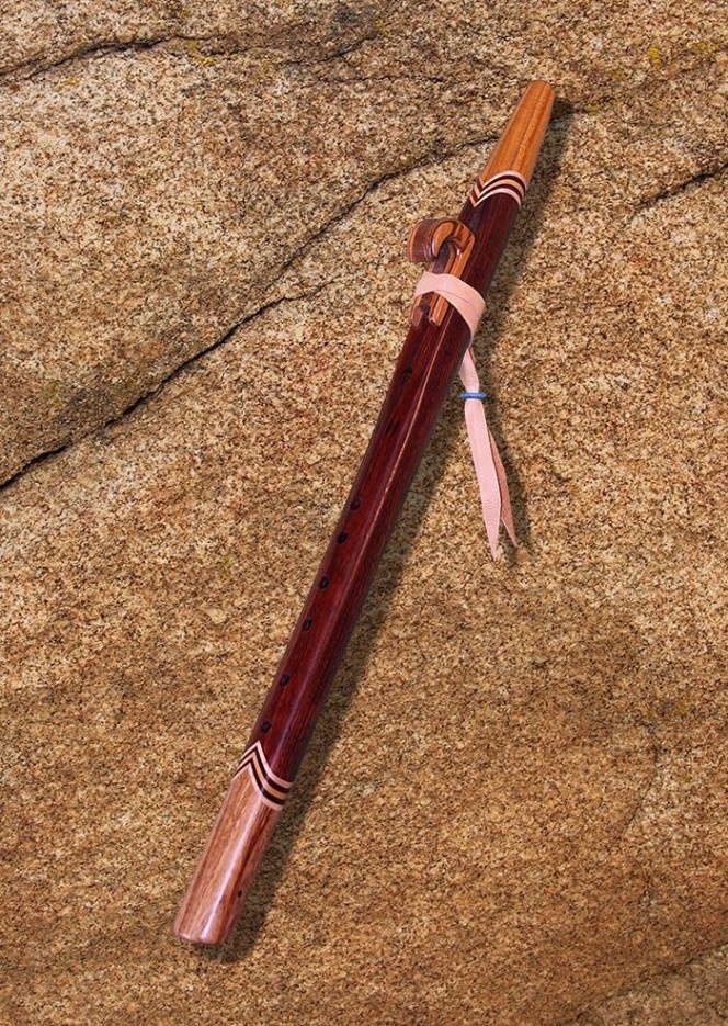 Jarrah and Canary Wood Native American Style Love Flute (E - 432Hz)