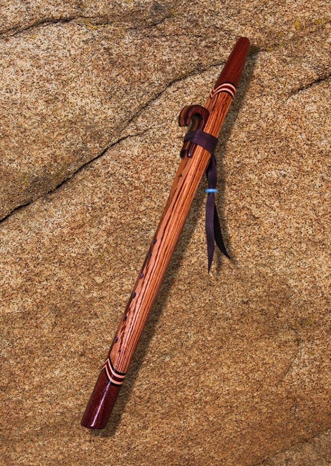 Zebrawood and Peruvian Walnut Native American Style Love Flute  (F# - 440Hz)