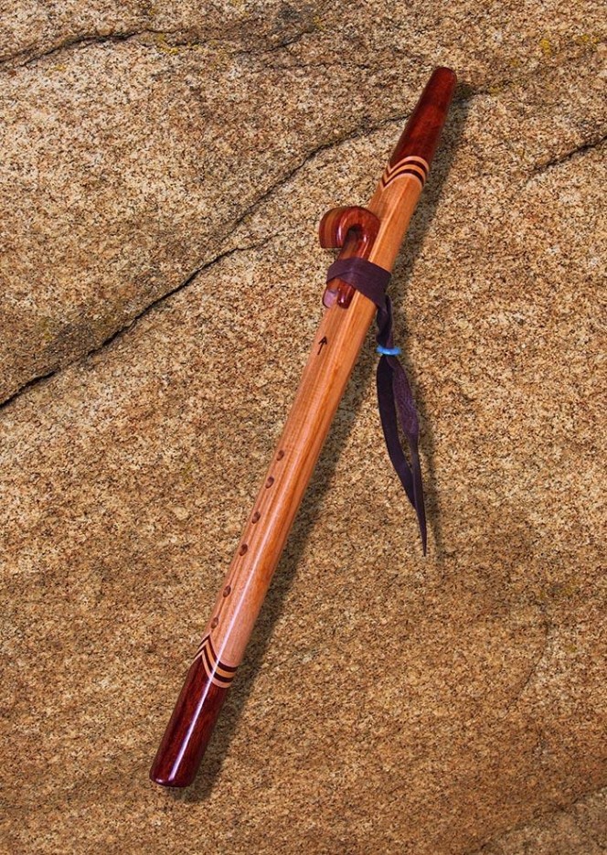 Canary Wood and Bloodwood Native American Style Love Flute (G - 432Hz) 