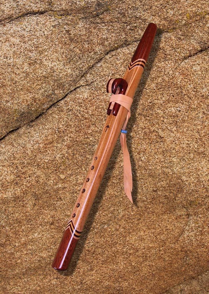 Canary Wood and Bloodwood Native American Style Love Flute (A - 440Hz)