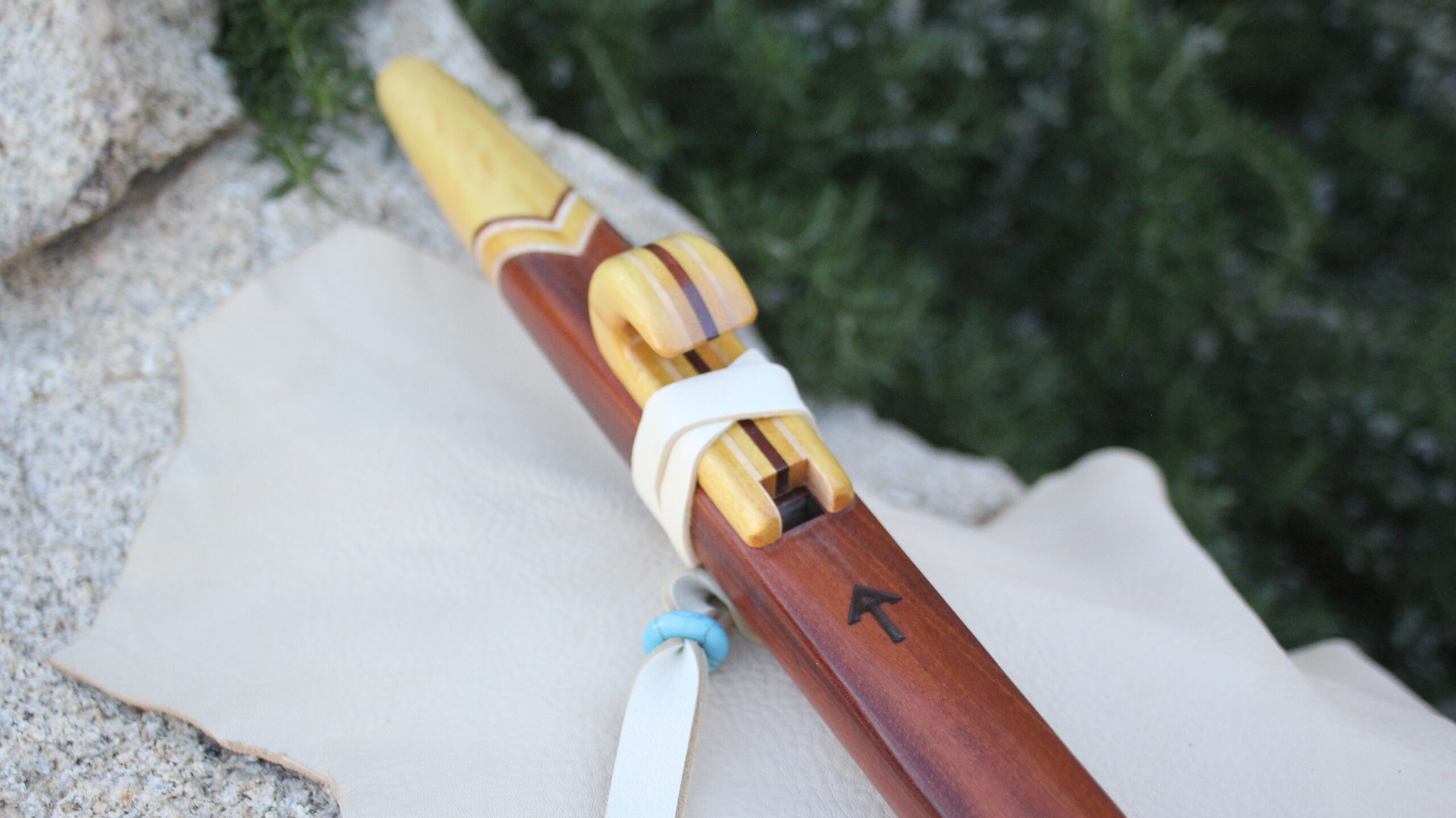 Honduras Mahogony & Yellowheart Collectors Native American Style Flute (Key A- 432Hz)