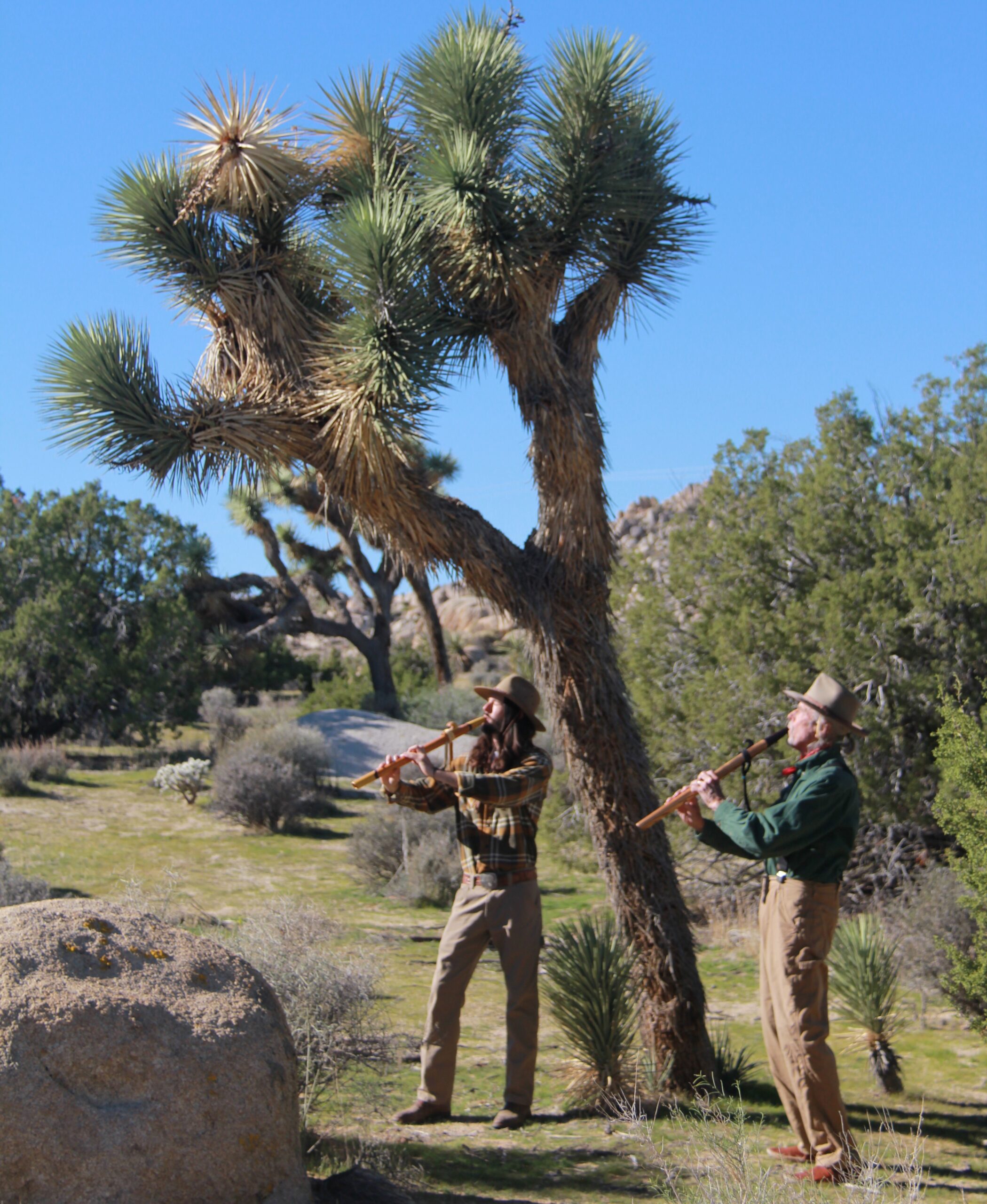 John & Grayson Play Ancient Territories Native American Style Flutes